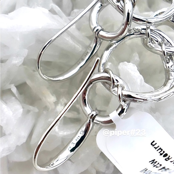 NWT Judith Ripka Triple Link Santorini Drop Earrings with genuine Diamonds - Picture 5 of 10